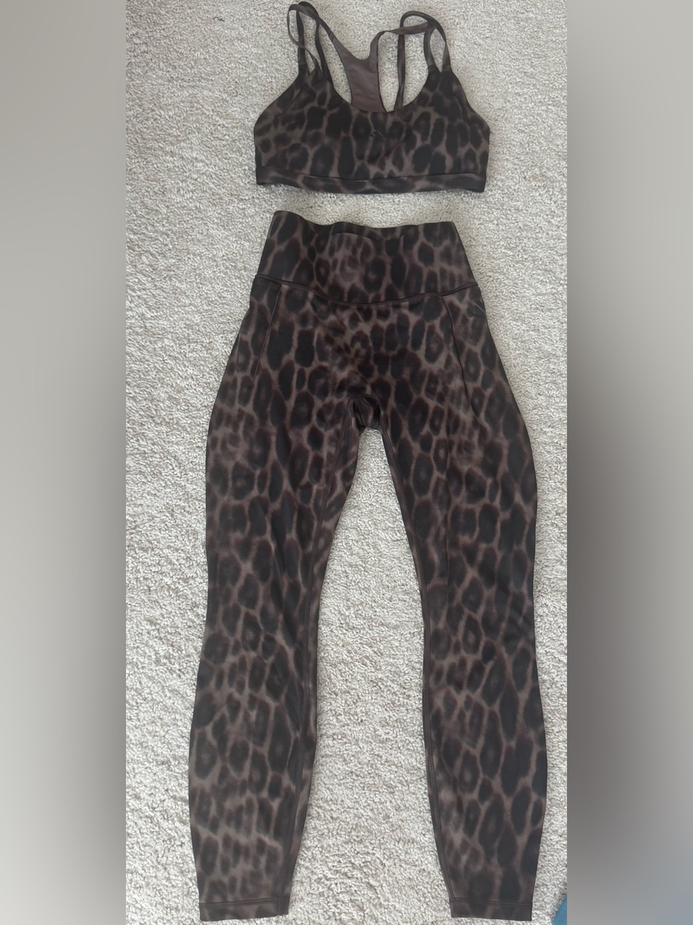 Women’s Adidas Workout Brown Leopard Print High-Waist Leggings